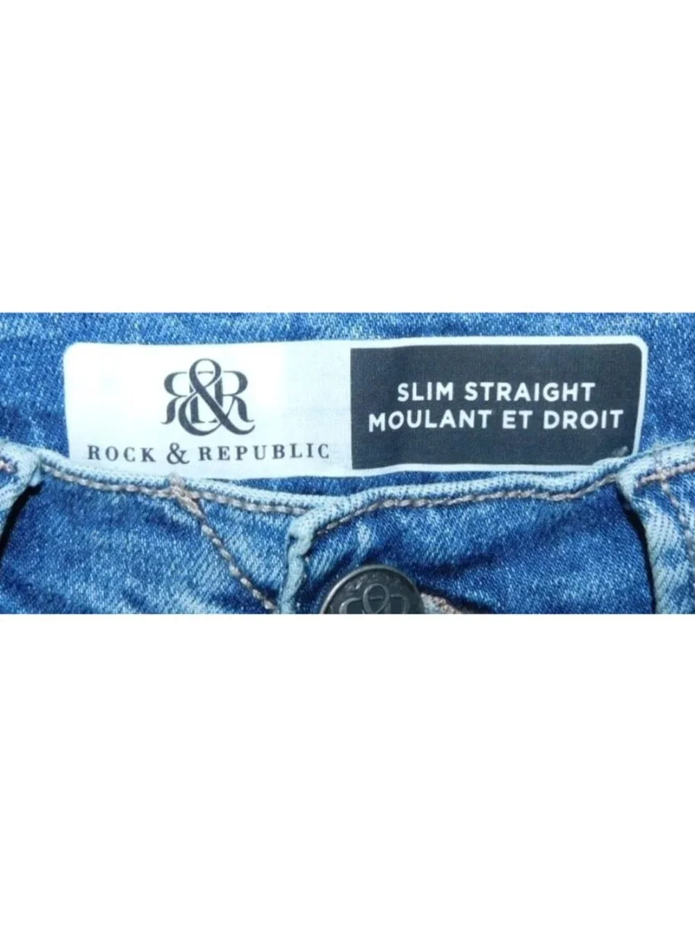 Rock & Republic Slim Straight Blue Denim Jeans 29x32 Mens Actual: 27